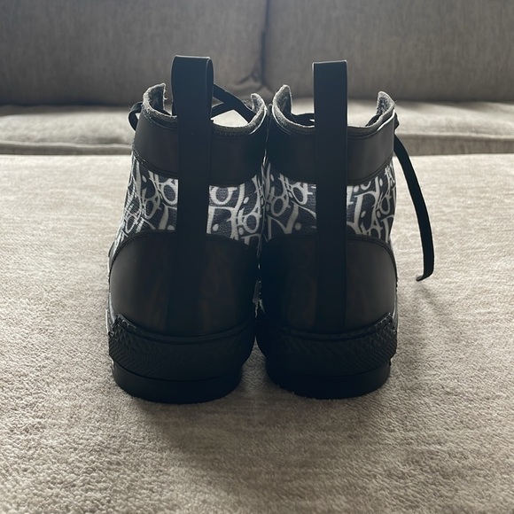 Mens Dior oblique black high top sneaker - Picture 2 of 8